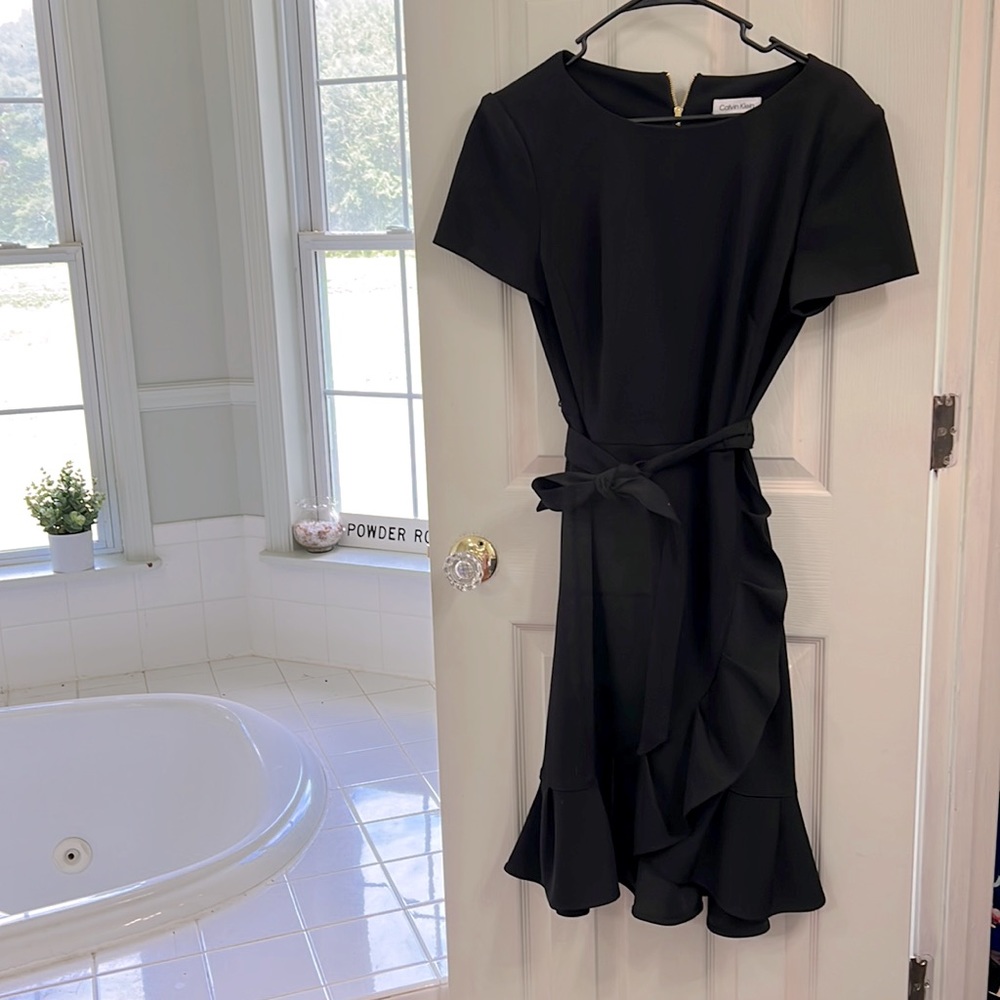 Black Calvin Klein dress.